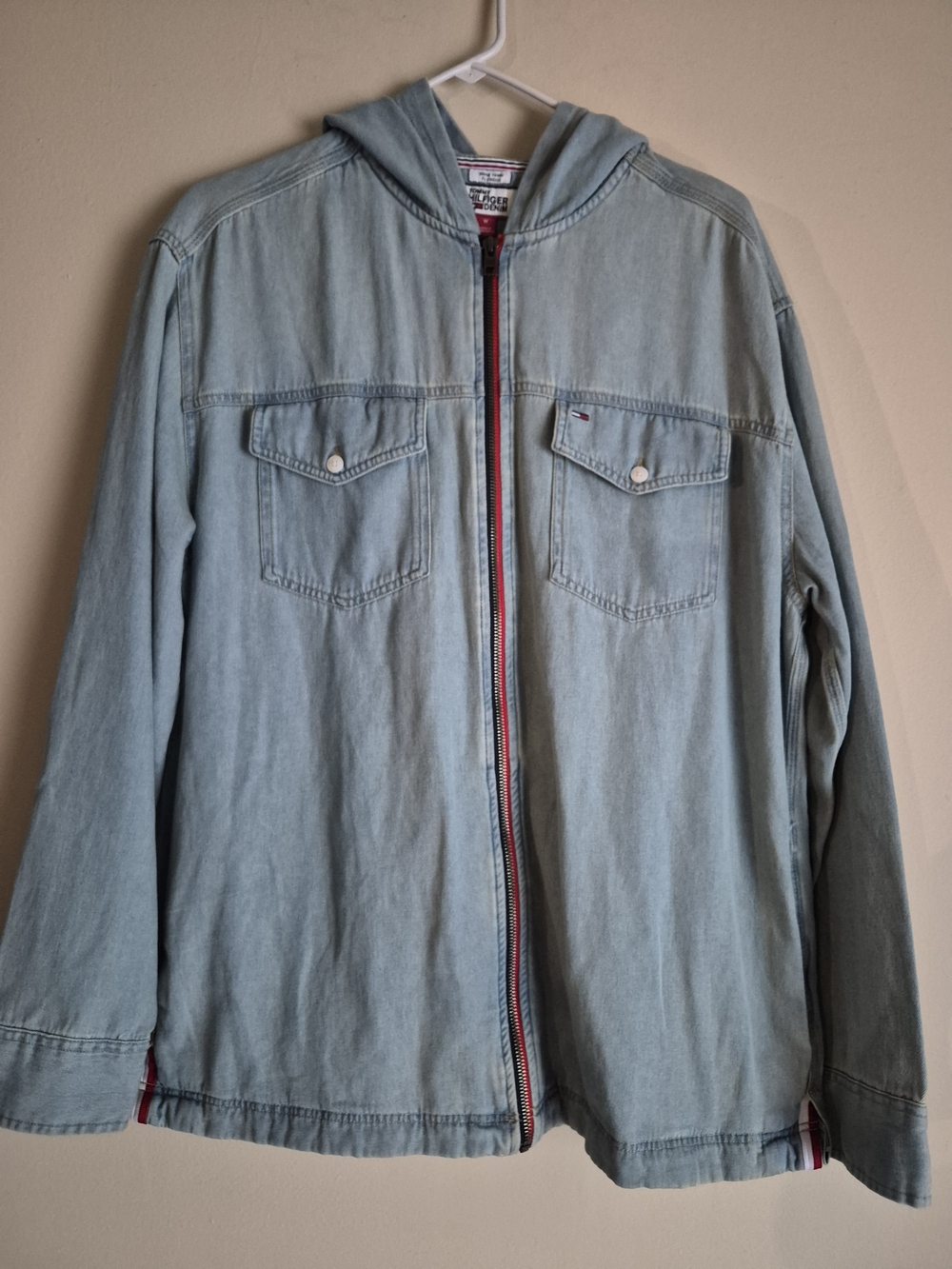 Tommy Hilfiger Light Wash Denim Hooded Jacket